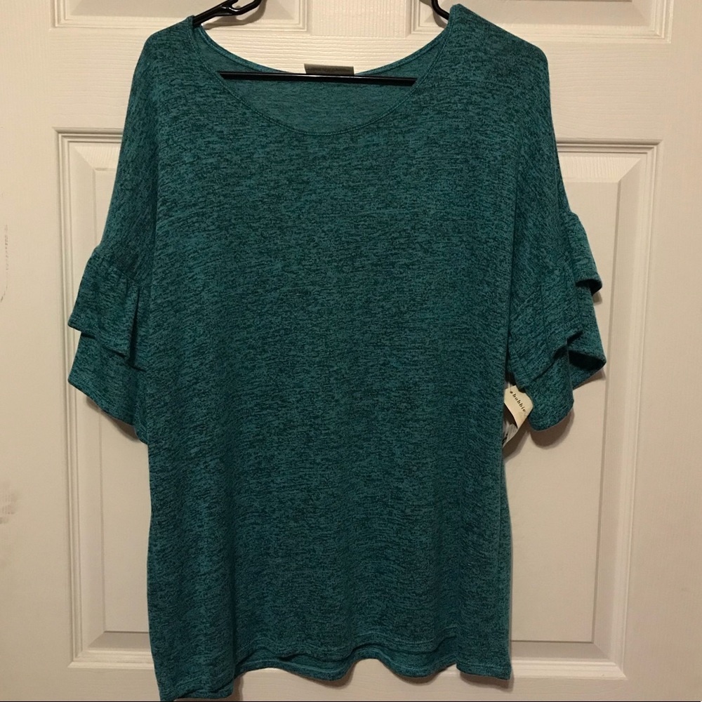 Blue and black washed shirt.